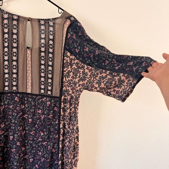 Bass Pro Shops Bob Timberlake Pink Blue Floral Lace Boho Tunic Rayon Dress XXL - Picture 12 of 15